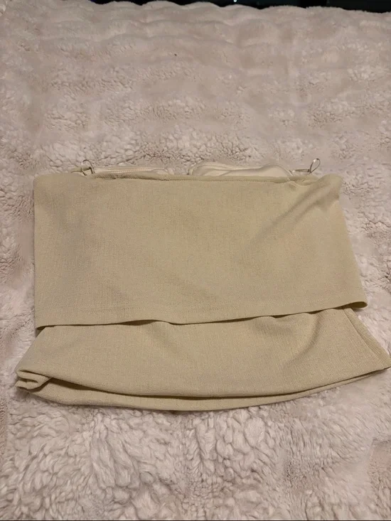 Zara Cream Strapless Bow-Accent Top - Picture 2 of 2
